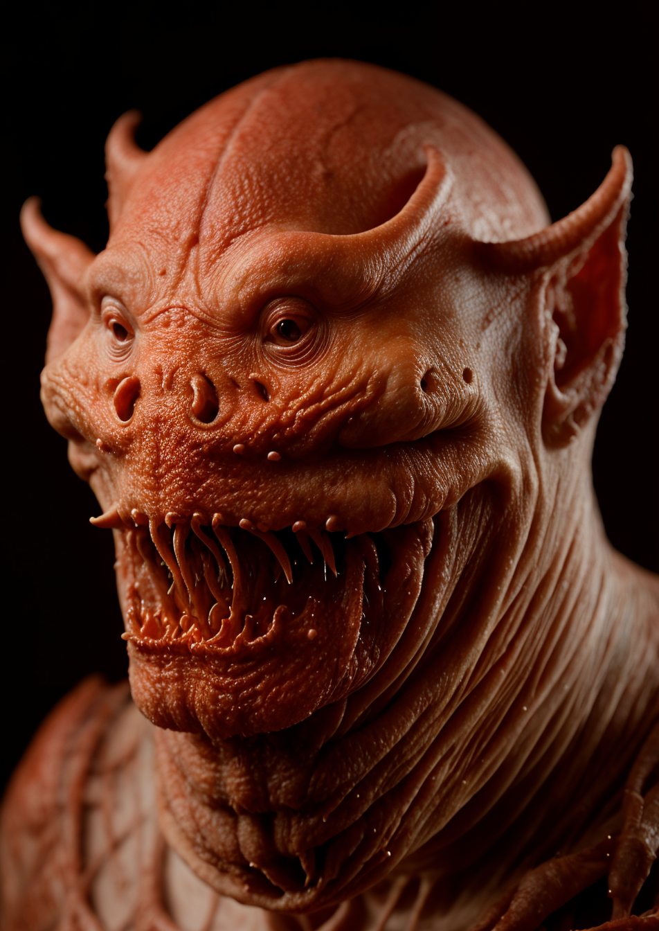 00006-3293319047-a close up of a person with a creepy face, hairy orange skin, fishmen, wrinkled face, face and skin is dark red, flesh buildings.png
